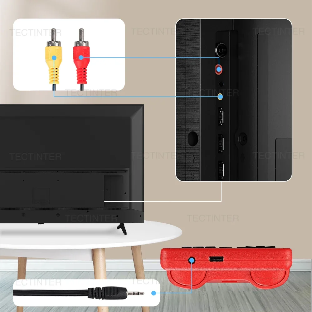 Consola de juegos portátil GB300, videoconsola con pantalla de 3,0 pulgadas, 6000 juegos integrados para SF/SFC/GB/GBA, compatible con salida AV