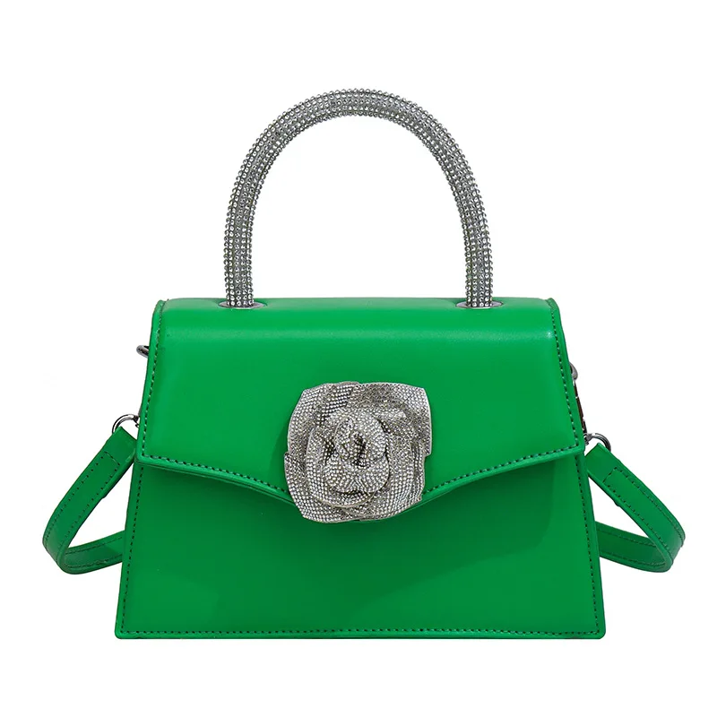 

Korean Style Floral Square Crossbody Bag Fashionable Women's Small Shoulder Bag with Decorative Chain Western Design