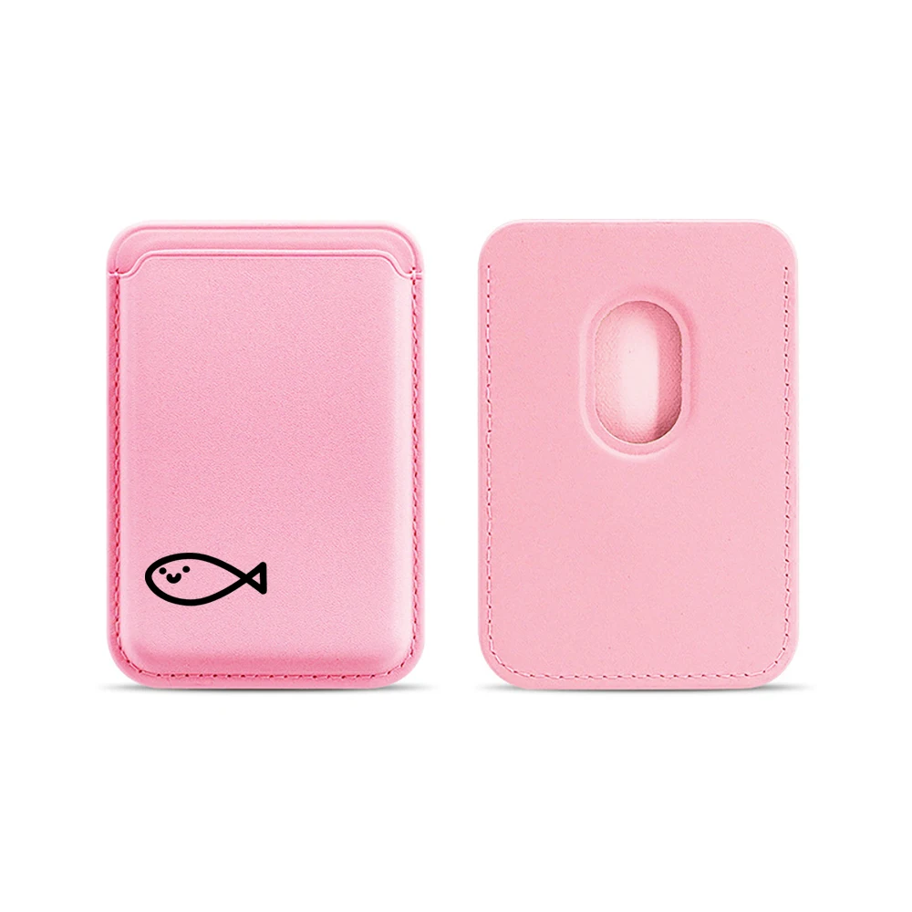 Minimalistische Fischleder-Kartenhülle für Magnetische Hüllen, Geeignet für alle iPhones, für Magsafe-Karten-Handytasche – Detail 14