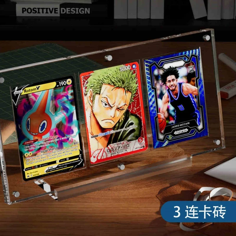 ポケモン、mtg、ワンピース、tcgカードディスプレイフレームに適した高透明アクリル磁気カードディスプレイスタンド