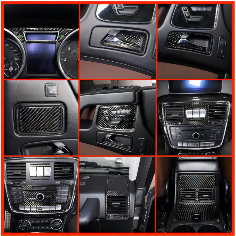 

Carbon Fiber Car Interior Center Console Air Condition Trim Decorative Kit Accessories For Mercedes Benz G Class W463 2013-2018