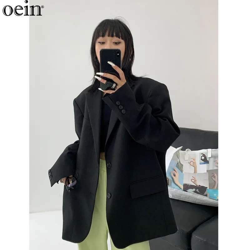 [oein]  Black Small Blazer, Women's 2023 New Spring And Autumn Clothes, This Year's Popular Oversize Leisure High-level Suit