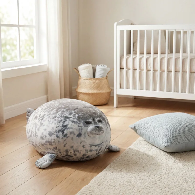 Realistic Spotted Seal Plush Pillow Ocean Animal Soft Multi-Size Blob Cushion for Home Relaxation And Gifting