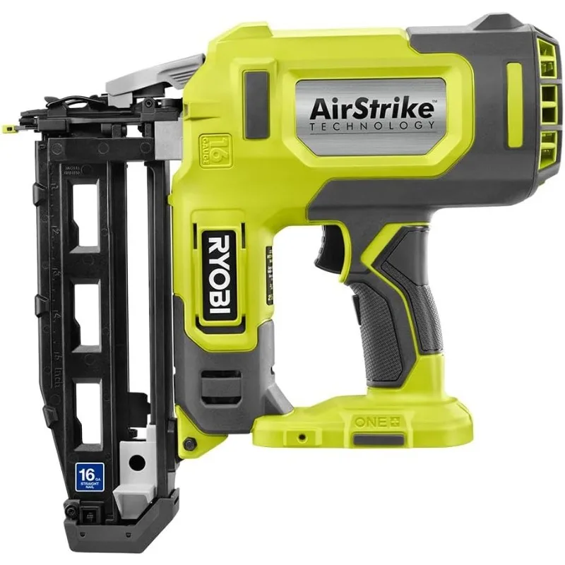 

RYOBI ONE+ Аккумуляторный гвоздезабиватель с 16 калибрами AirStrike (только инструмент), P326, зеленый