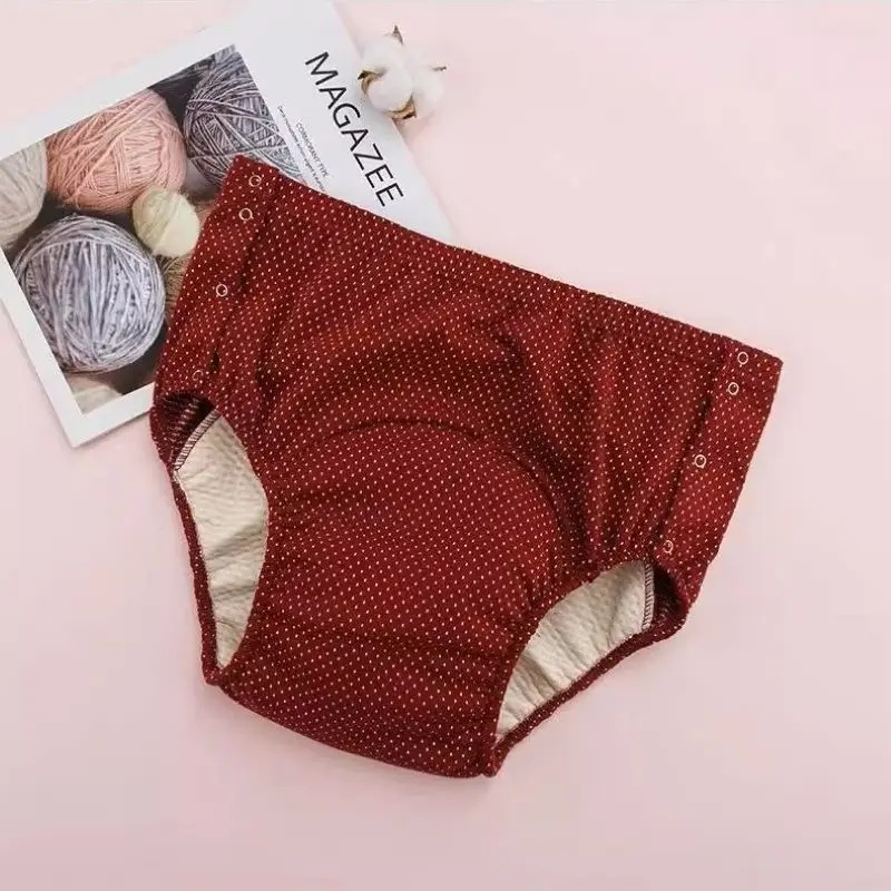 Adult baby Diapers Pure Cotton Washable Underwear ABDL Anti-Side Leakage Snap Button Briefs Reusable Sissy Cosplay Costume