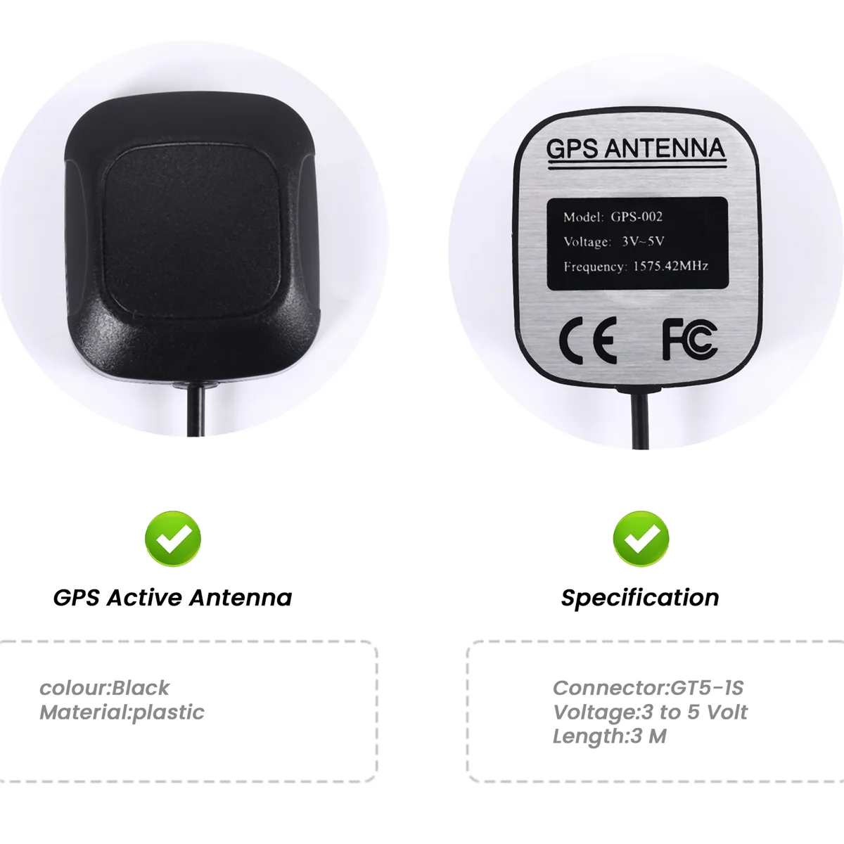 الهوائي النشط مزود بكابل موصل ، ونظام تحديد المواقع والملاحة ، لجبال الألب ، وكينوود ، وكسفاغن ، وتويوتا ، وهوندا ، ونيسان ، 3 أمتار