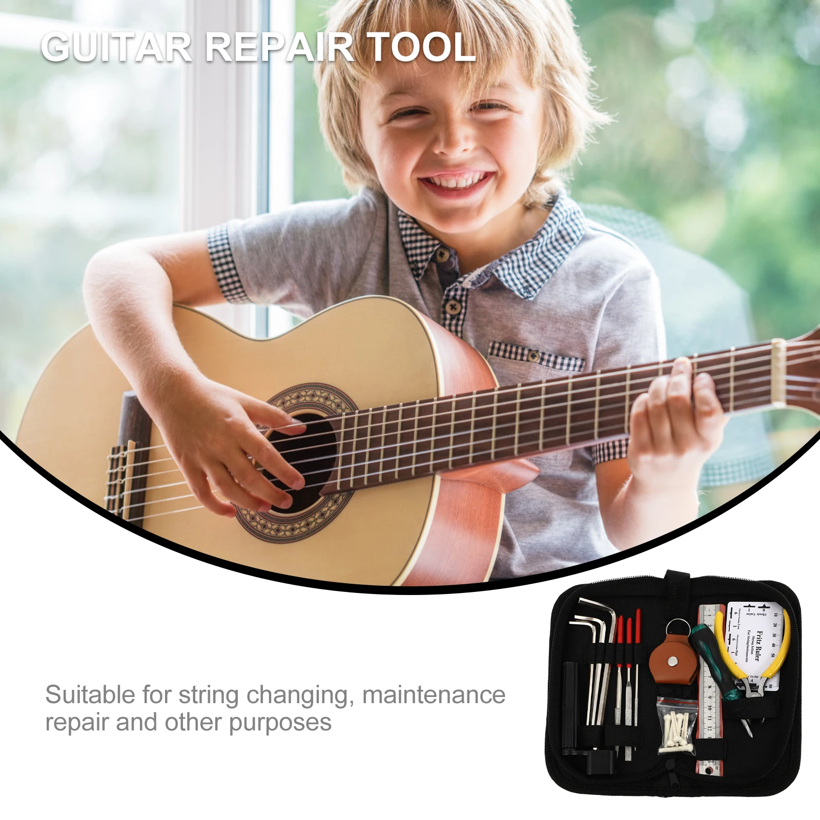 

24pcs Professional Repair Tool Kit Maintenance Supplies String Changing Ukulele Repairing Tools Accessories Durable Storage Bag