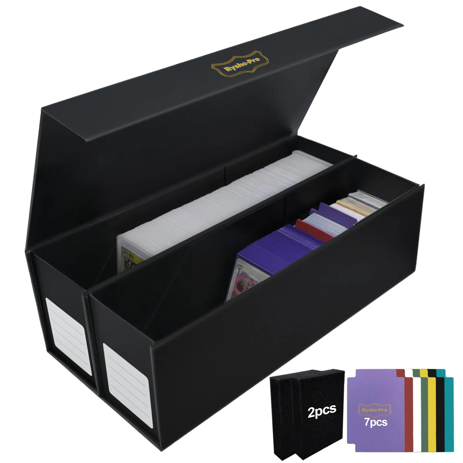 

Trading Card Storage Box with Magnetic Closure for 2400+ Sleeveless Sports Card Case Bulk Card Deck Box for MTG PTCG Game Cards