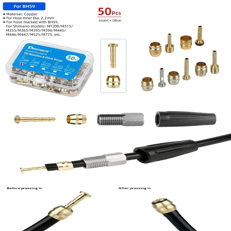 AliExpress GUOMUZI 50 Pcs Bicycle Brake Olives/Inserts For SHIMANO BH90 BH59 SRAM Magura Tektro Cycle Hydraulic Brake Connector Replacement Parts