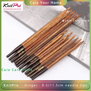 1 쌍 Knitpro 생강 8.5/11.5cm 교환 가능한 원형 편직 바늘 편직을위한 팁 니트 스포크 도구 10 최고의 판매 니트 프로 교환 가능한 뜨개질 바늘 - №4