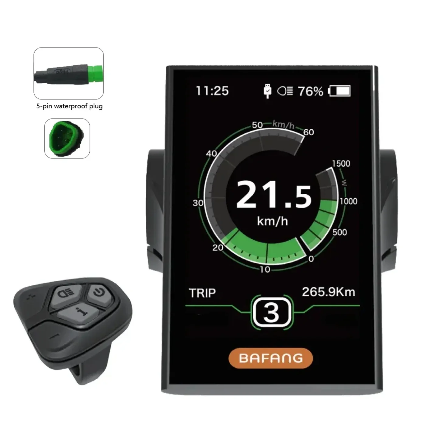 Bafang DPC18 CAN Canbus Kleurendisplay voor Bafang M500 M600 M510 M560 M800 M820 Mid Drive CAN Protocol Motor met Driehoekige Stekker