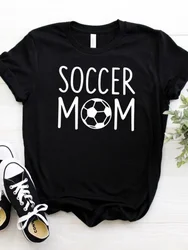 Women T Shirt Soccer Mom Print Tshirt Women Short Sleeve O Neck Loose T-shirt Ladies Causal Tee Shirt Clothes Tops