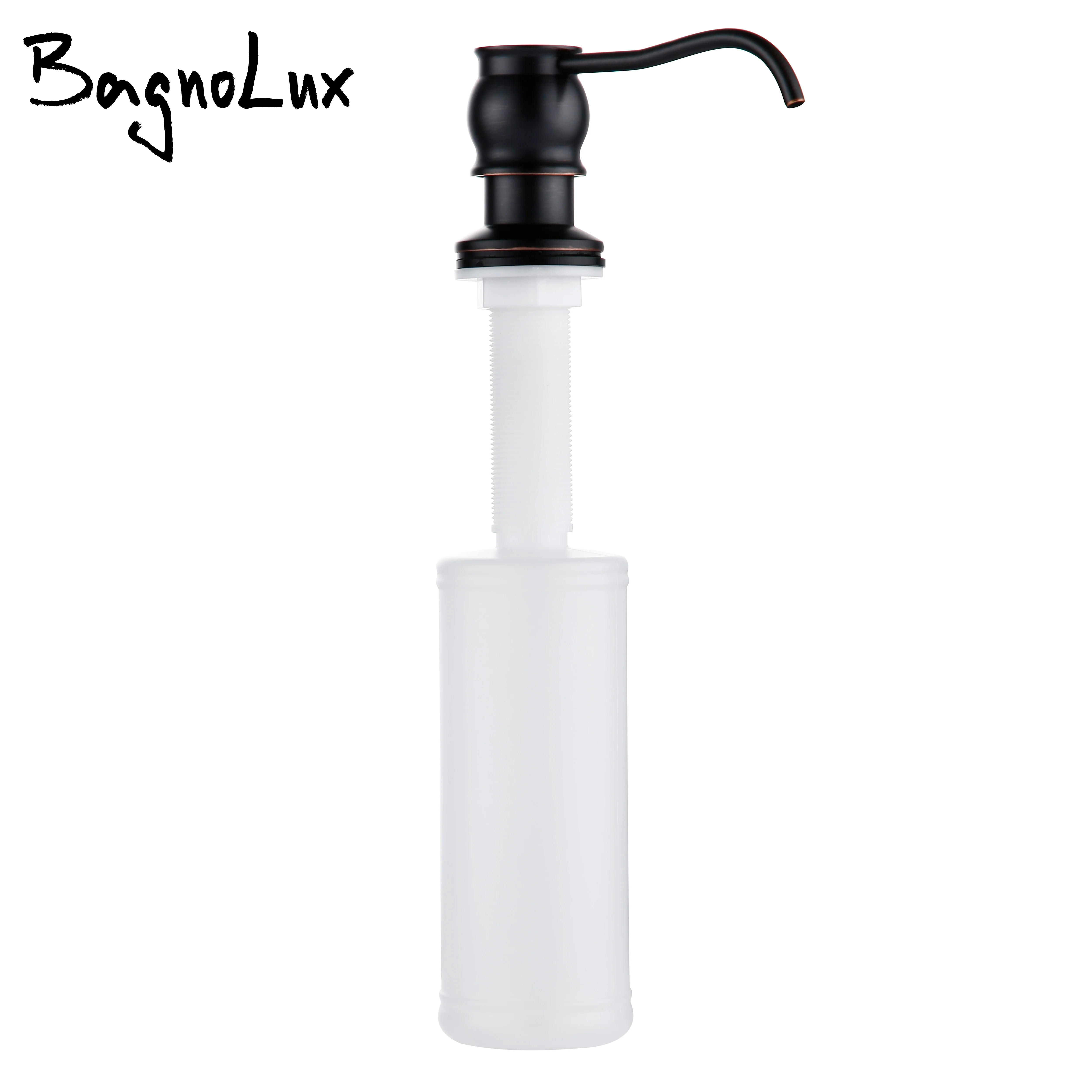 

Bagnolux Brass Black Simple High Quality Built In Deck Mount Pump Countertop Kitchen Sink Hand Sanitaizer Soap Dispenser