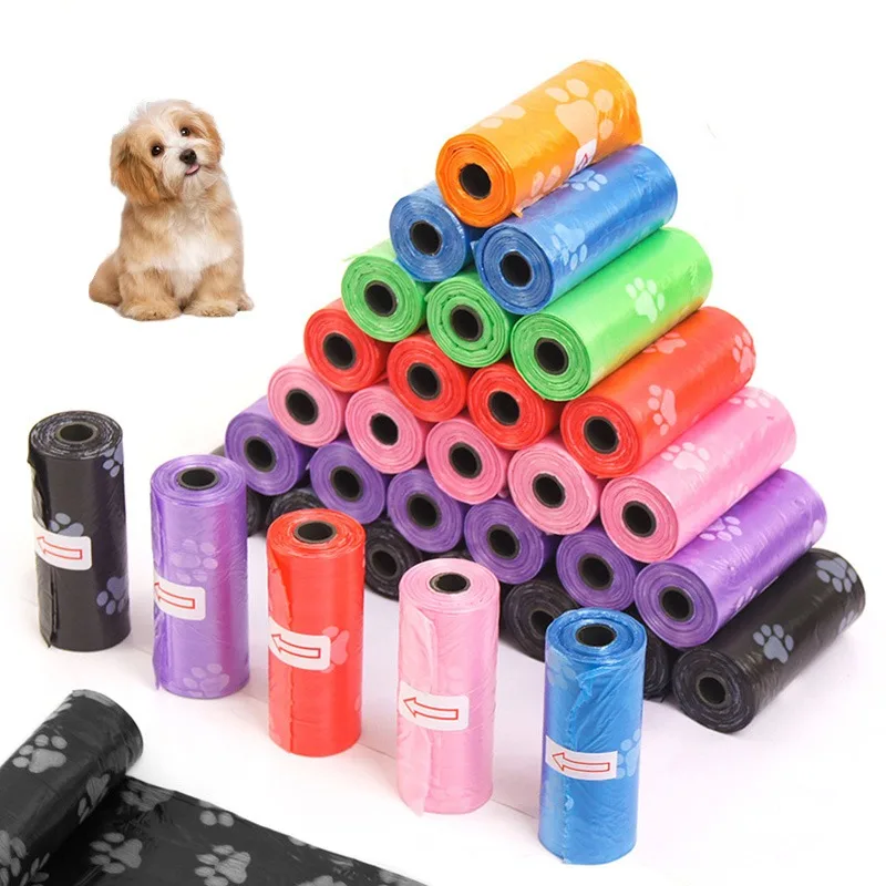 1 Roll Pet Dog Poop Bags Dispenser Collector Garbage Bag Puppy Cat Pooper Scooper Bag Small Rolls Outdoor Clean Pets Supplies