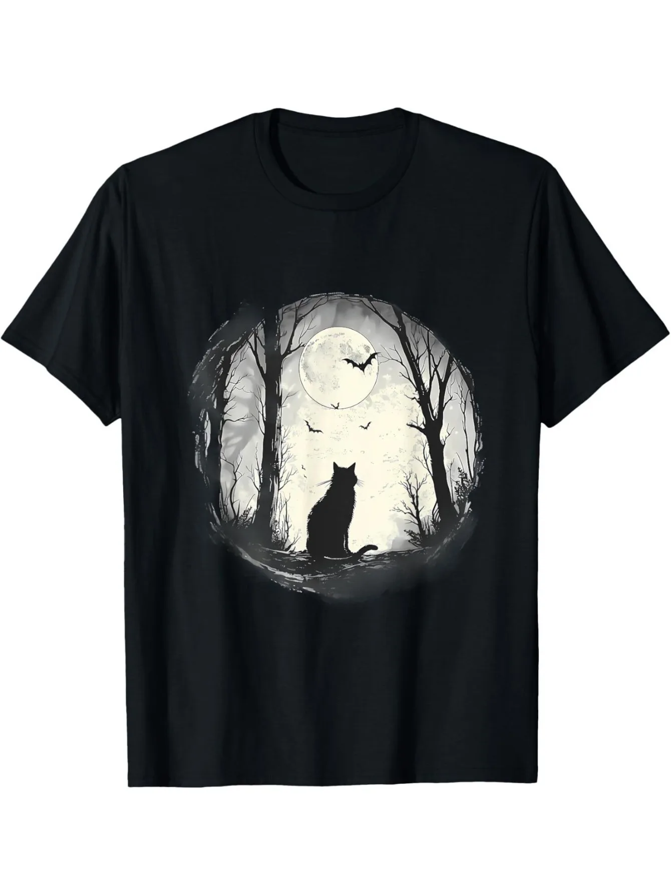 

Simple t-shirt-Halloween Black Cat Moon Forest Trick Or Treat Witchcraft T-Shirt