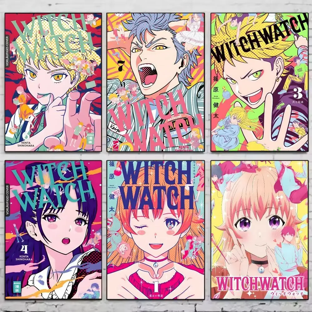 Póster de Anime W-WITCH WATCH, Póster Estético, Arte de Pared, Impresión Vintage, Decoración Moderna para el Hogar, Dormitorio, Sala de Estar