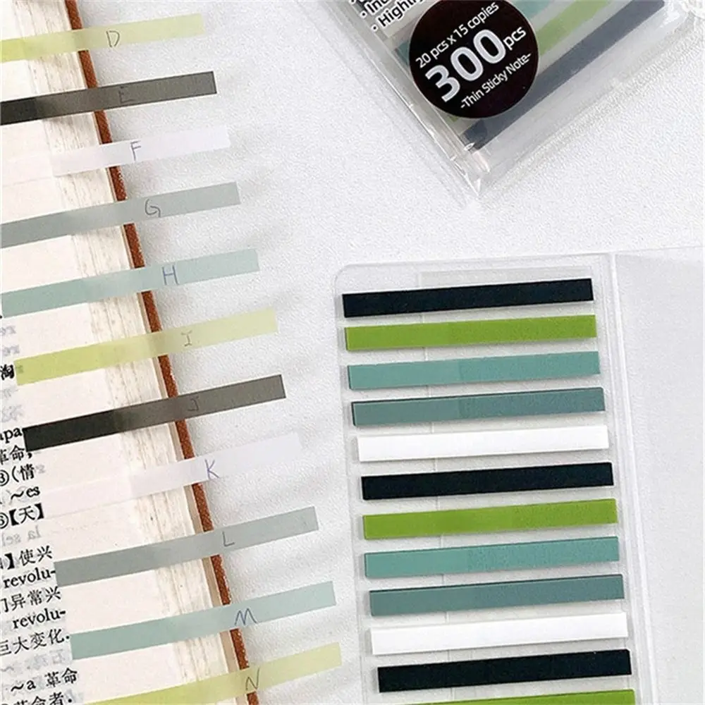 300pcs Fluorescent Page Marker Transparent Student Reading Highlight Sticker Index Tabs Flags Sticky Notes Stickers Index