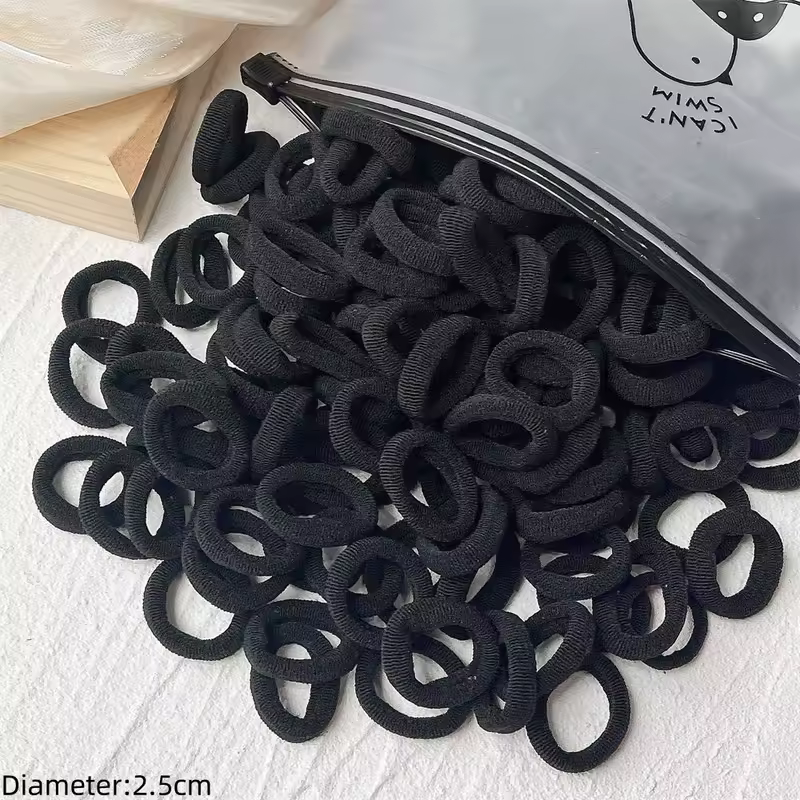 50pcs Black Elastic Hair Band Leagues Ties Colets Scrunchies Springs Gum Accessory For Girl Women No Damage Pigtails Holder Set - Image 40