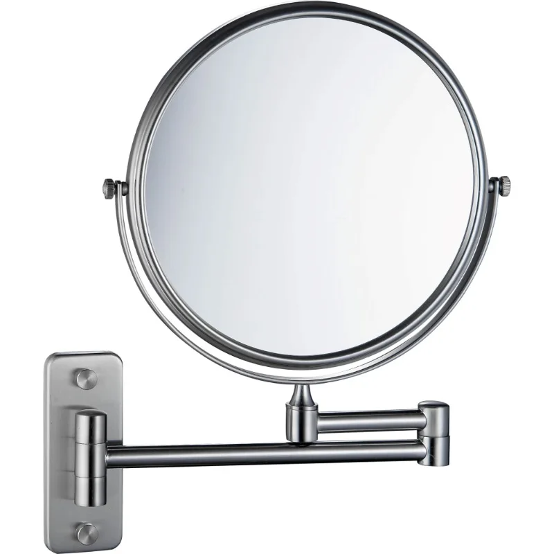

Bathroom mirror wall hanging beauty mirror, retro makeup vanity mirror, girls' makeup repair double-sided telescopic round mirro