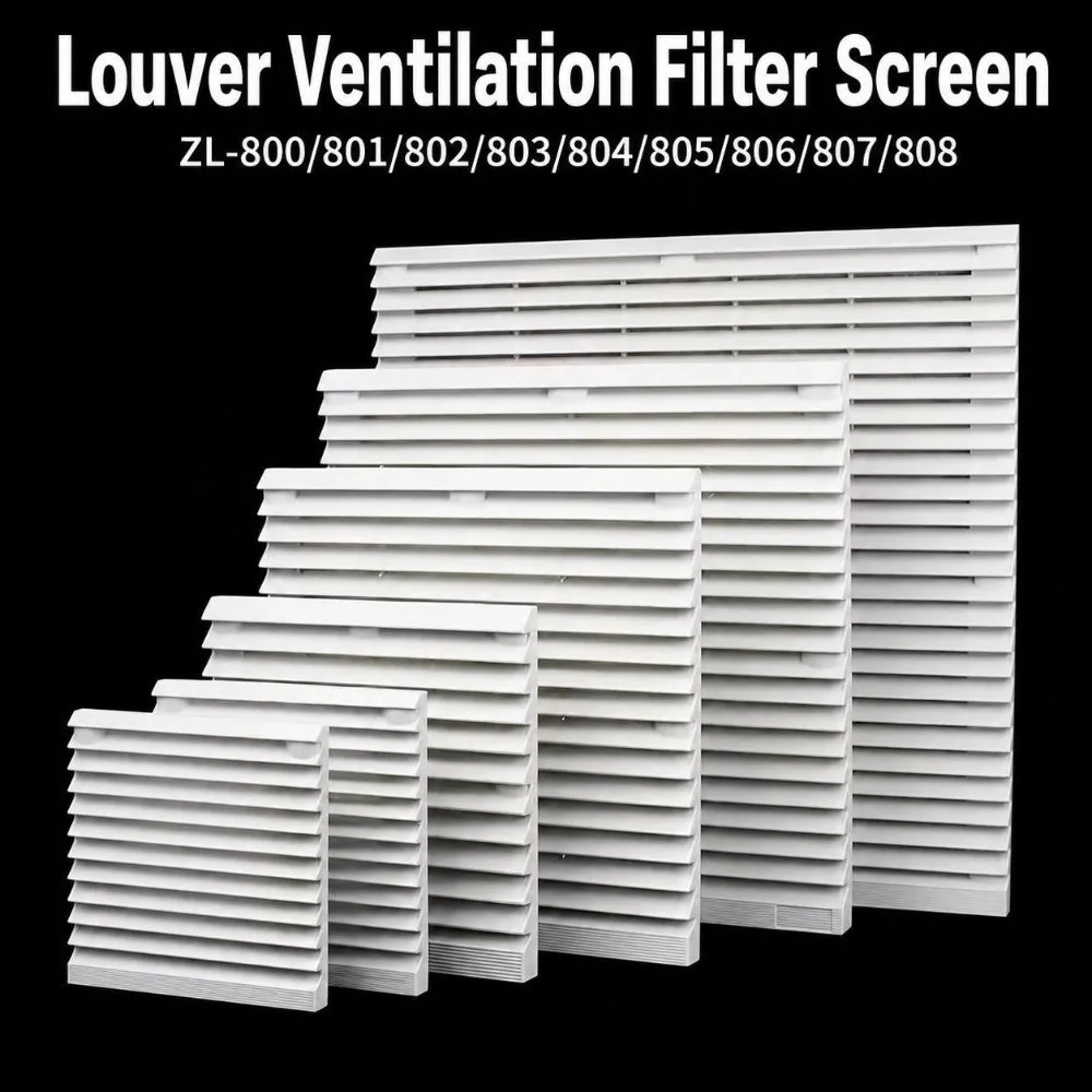 Air Ventilation System ABS Vent Grille Waterproof White Louver Vent Dustproof Air Vent Electric Cabinet
