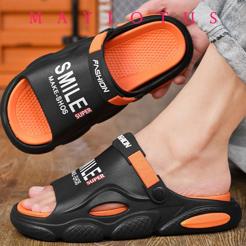 Men's Hole Shoes  New Non-slip Thick-soled Casual Shoes Outerwear Beach Soft-soled Baotou Slippers Men's Slippers Sandals