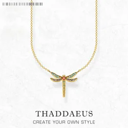 Necklace Small Dragonfly Spring New Link Chain Playful Fine Jewelry Europe 925 Stering Silver Bijoux Bohemia Gift For Women