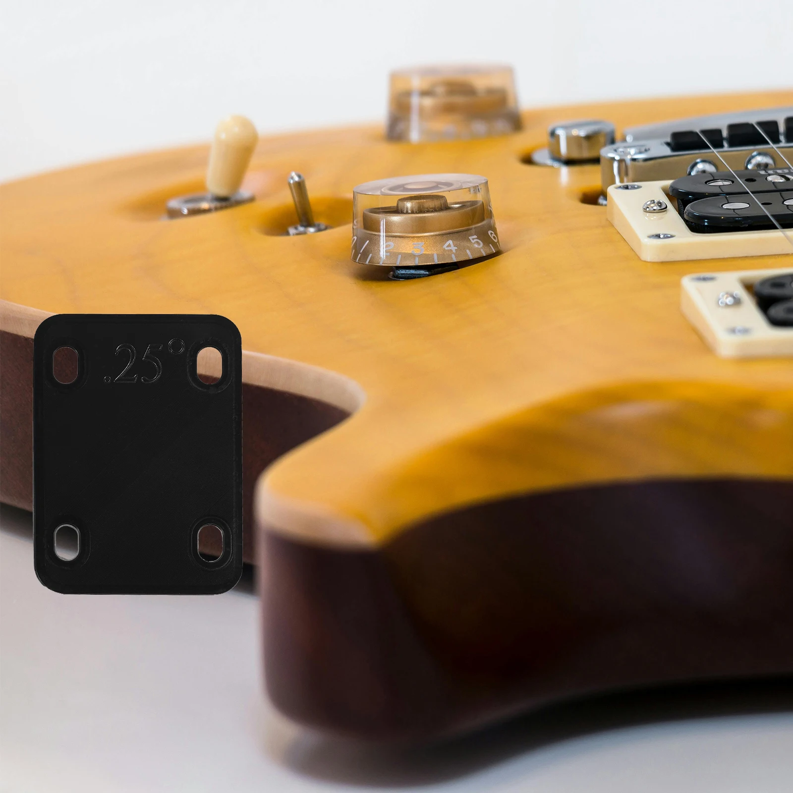 

3 Pcs Black Guitar Neck Shims Durable Plastic Plates Adjustable Angle Spacer Bass Accessories Heightening Gadget Gift Musical