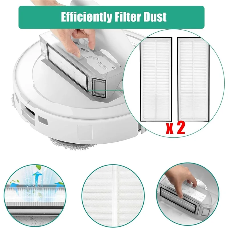 Accessory Set For Roborock Q Revo/P10 Robot Vacuum Cleaner,Replacement Part With Main Brush Wipes Dust Bags Side Brushes-Y48A