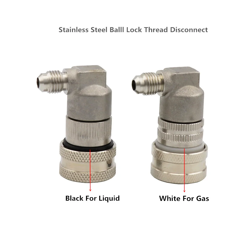 Stainless Steel Ball Lock Corny Keg Disconnect Cornelius Gas Liquid Connector 1/4