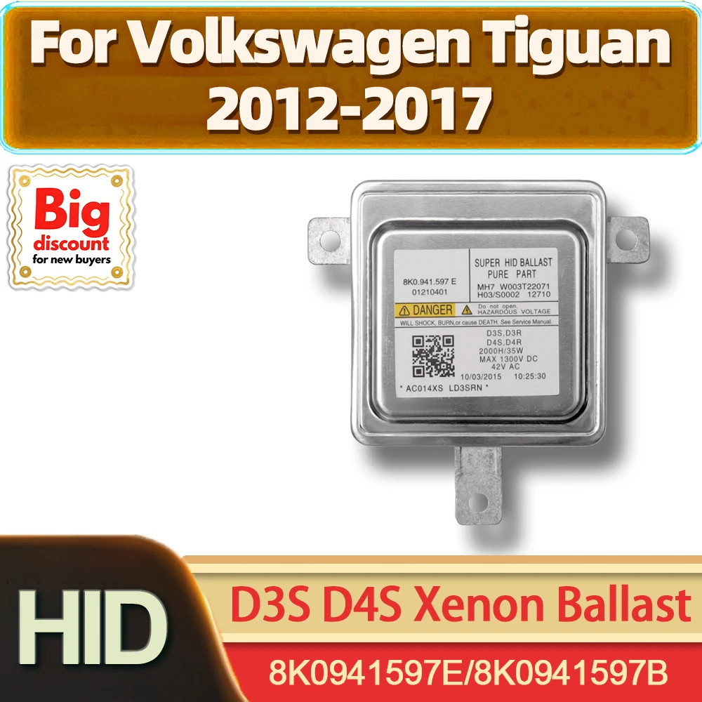 

TEENRAM 35 Вт HID ксеноновый блок управления балластом фар OEM 8K0941597E 8K0941597B D3S D4S для Volkswagen Tiguan 2012 2013 2014-2017