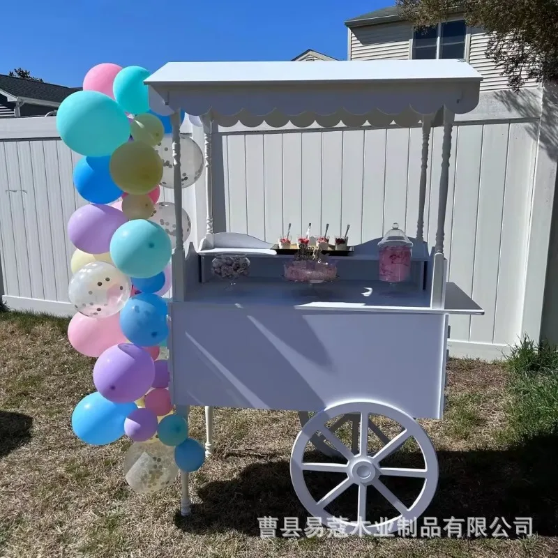 Spot cross-border hot wooden wheelbarrow candy cart float dessert cart for wedding decoration birthday party