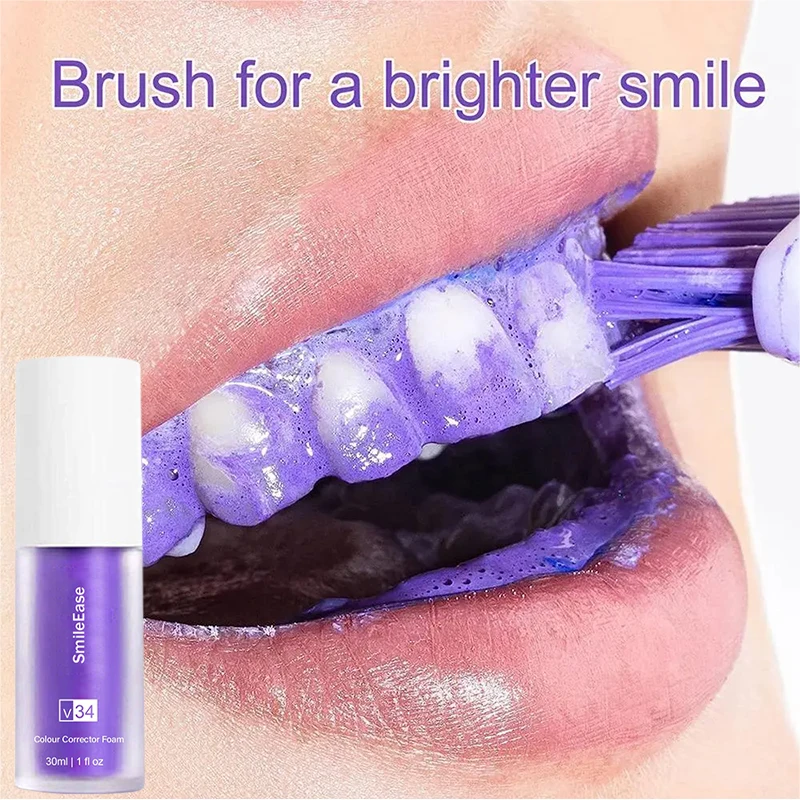 Dentifrice blanchissant professionnel pour une haleine fraîche, produit de soin des dents, élimine les taches de plaque, document violet, SAP