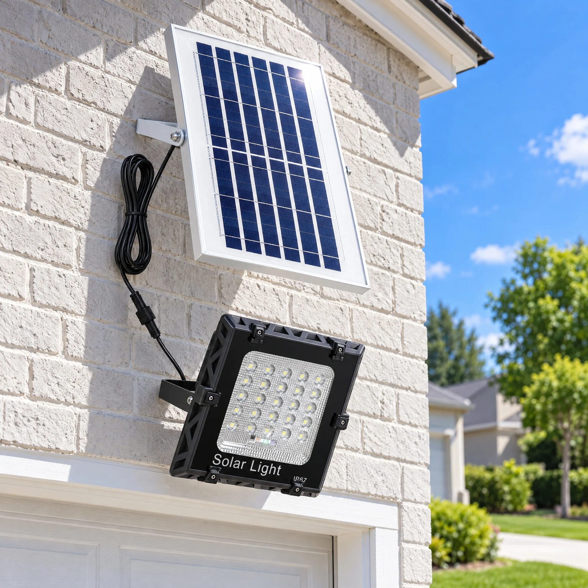 Polycrystalline Silicon LED Solar Light For Outdoor Garden Floodlight IP65 Waterproof Stairs Wall Solar Light Dimming Control