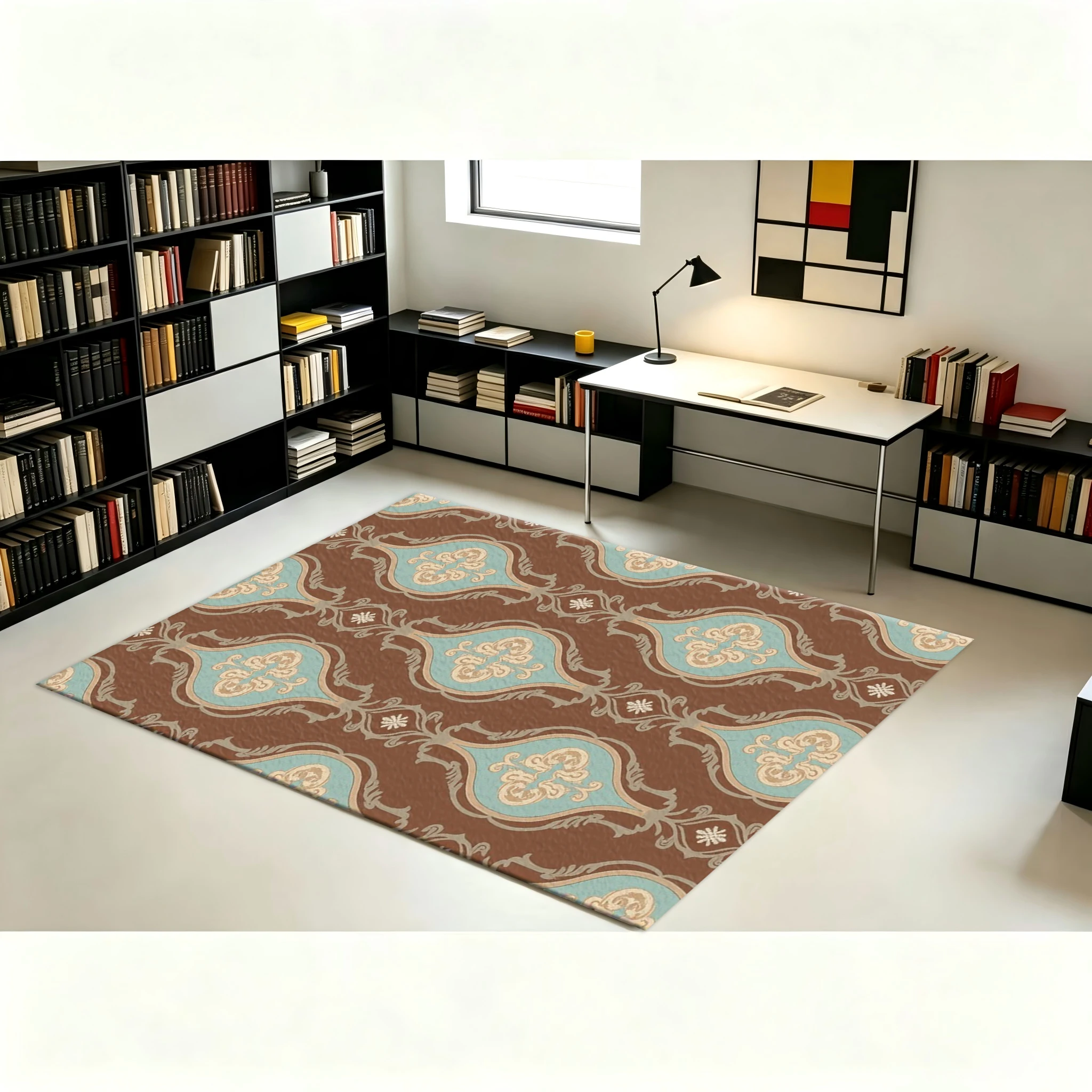 พรมปูพื้นลายเรขาคณิตแบบนามธรรม - Printed Rug Abstract บทวิจารณ์และราคา