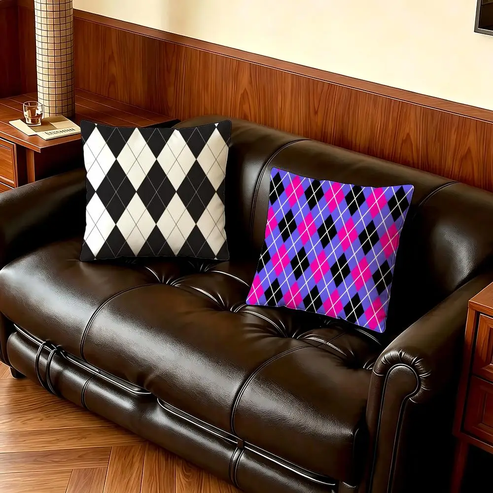 Noble D-Diamond PatternS Cushion Cover 4Pcs Ultra Soft Short Plush Pillow Covers 40x40 45x45 Boho for Sofa Bedroom