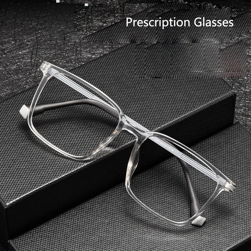 Large Size Eyeglasses Man Ultra Light TR90 Titanium Eyewear 2024 Fashion Square Optical Prescription Eyeglasses Frame Woman