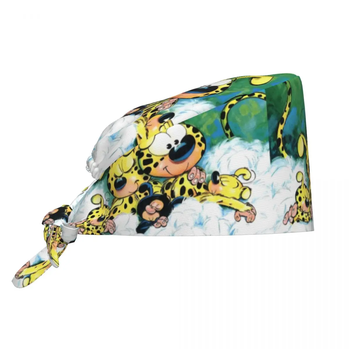 

Регулируемая на заказ милая рабочая шапка Marsupilami Avec Sa Famille Endormie, шапочки-скрабы, шапочка для скраба для медсестер, доктор, хирург для медсестры