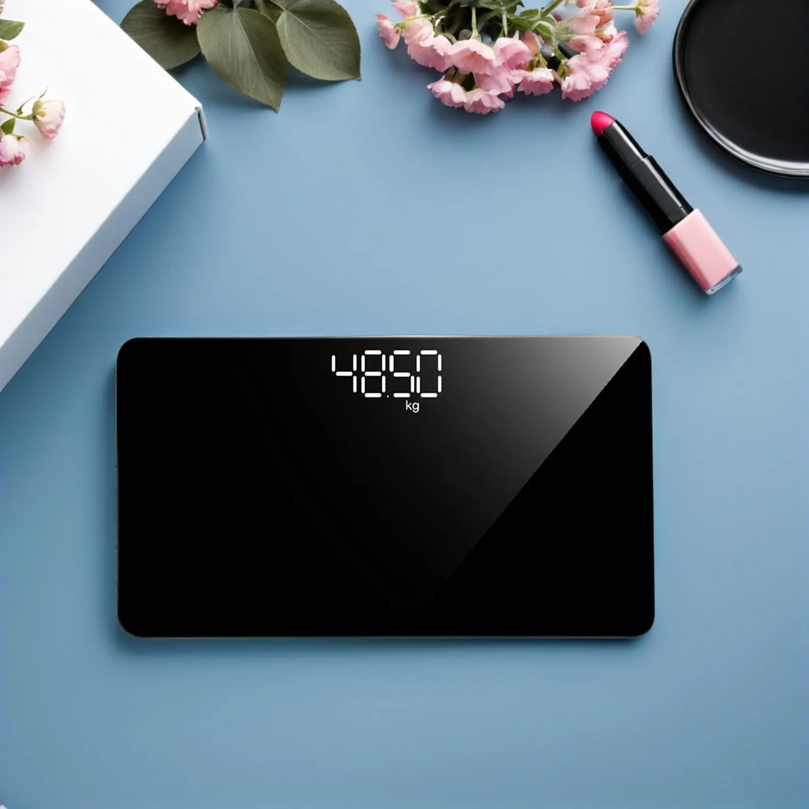 Portable Rechargeable Electronic Scale Mini Mirror Surface Weight Scale for Home Travel Accurate Digital Body Weight Measurement