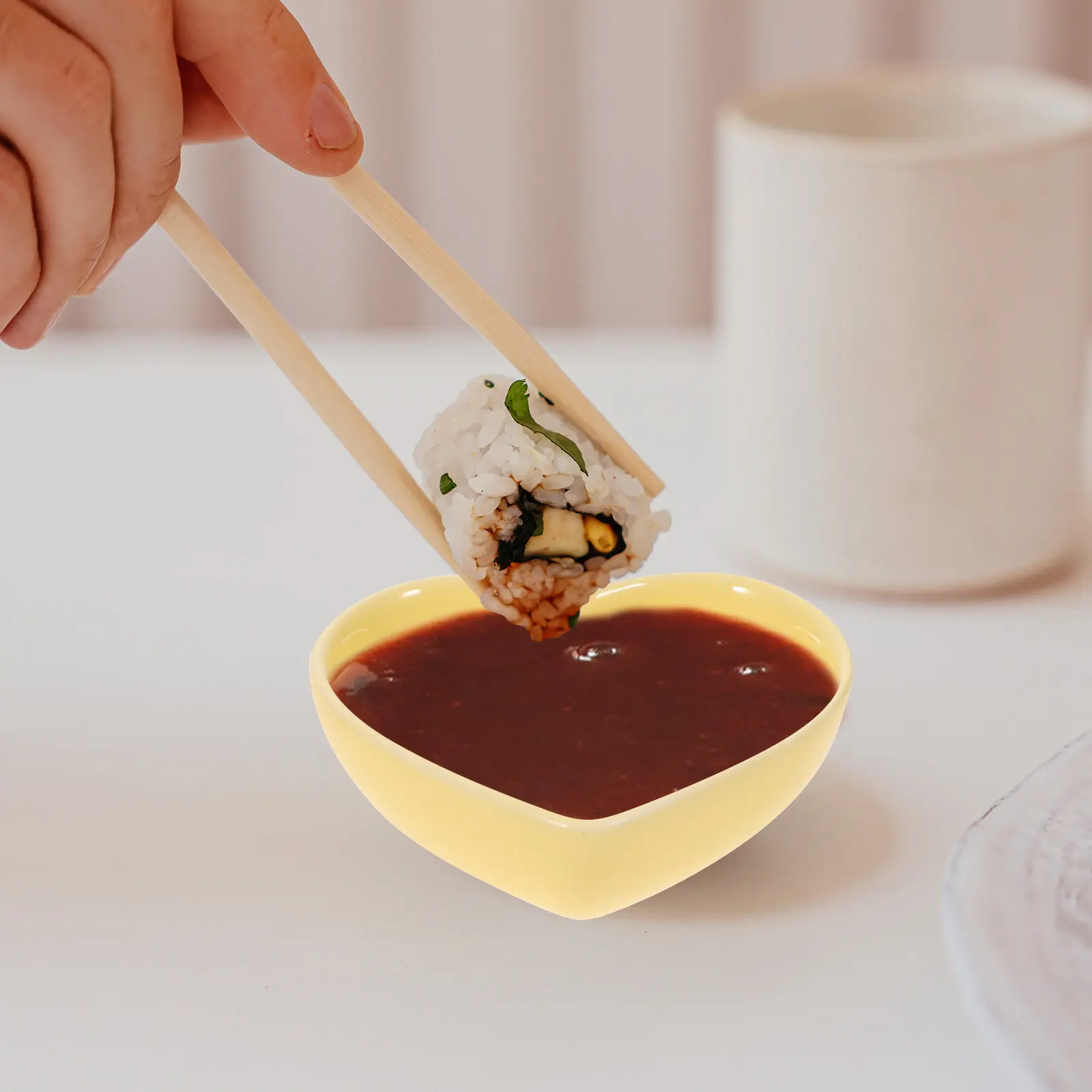 Juego de 6 Platos de Cerámica en Forma de Corazón para Condimentos, Tazones de Colores Brillantes para Salsas, Vinagre, Chile, Bocadillos, Nueces, Dulces