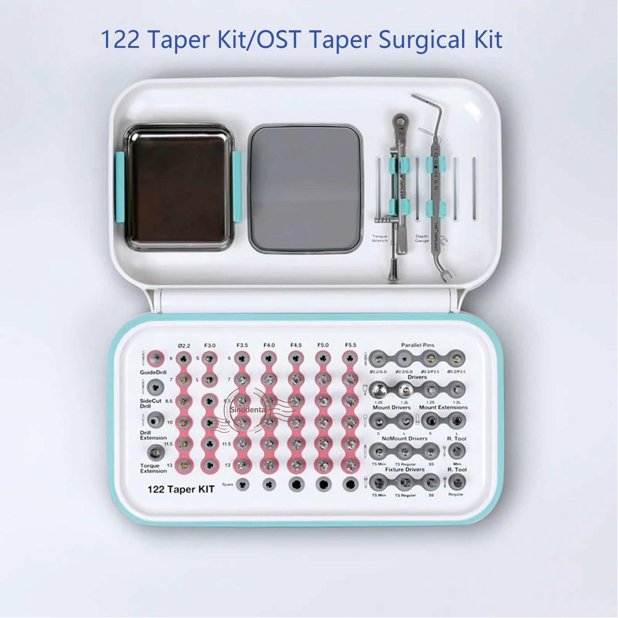 New Authentic Dental Implant Surgical Set 122 Taper Kit Complete Implant Drill Stoppers 122 Taper Surgical Tools Kit