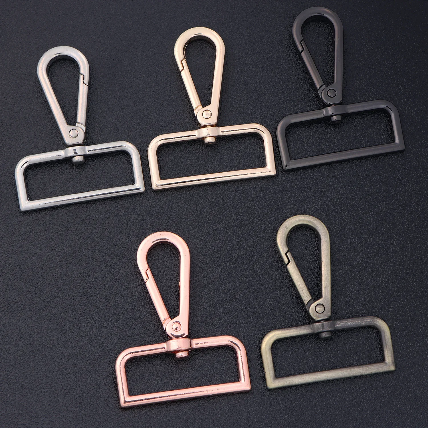 5pcs Metal Swivel Lobster Clasp Claw Push Gate Snap Hooks for DIY Crafts Keychain Purse Handbag Making