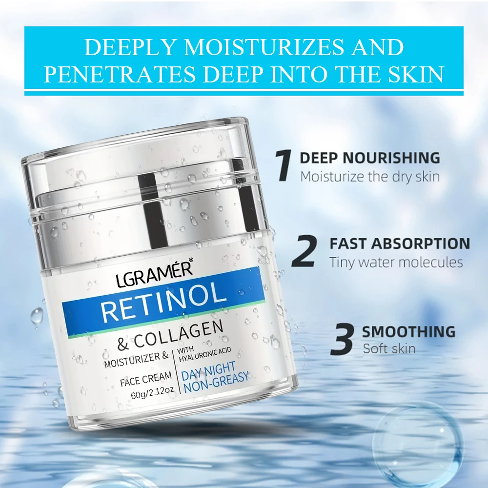 Retinol Day Night Dual Purpose Face Cream Enhances Skin Elasticity Quickly Absorbs Softens Smoothes Makes Skin More Energetic