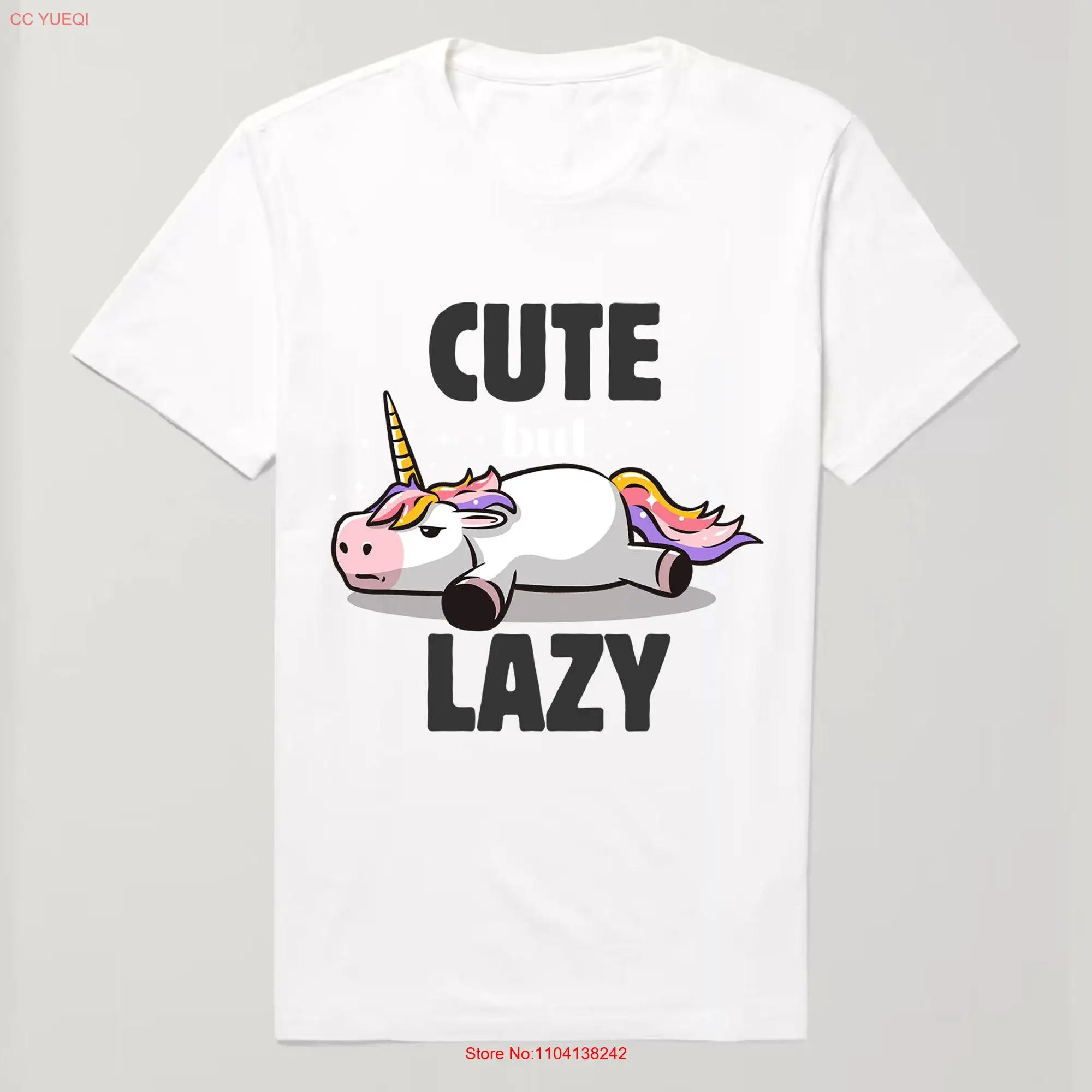 Funny Unicorn T Shirt Cute and Lazy Idea for Lovers long or short sleeves