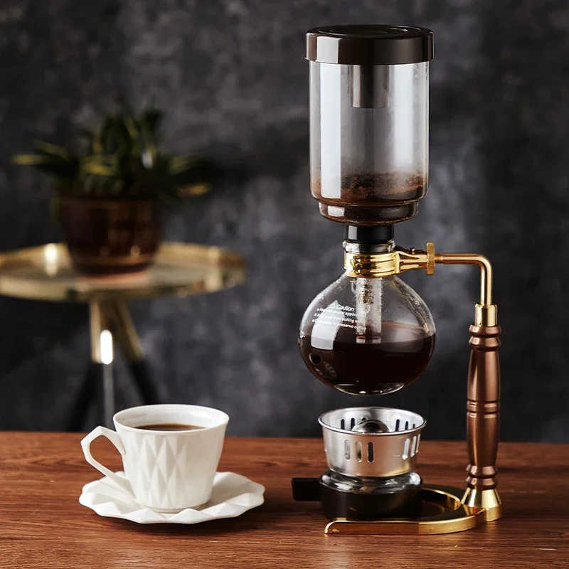 Japanese Style Siphon Coffee Maker Tea Siphon Pot Vacuum Coffeemaker Glass Type Coffee Machine Filter 350ML 500ML