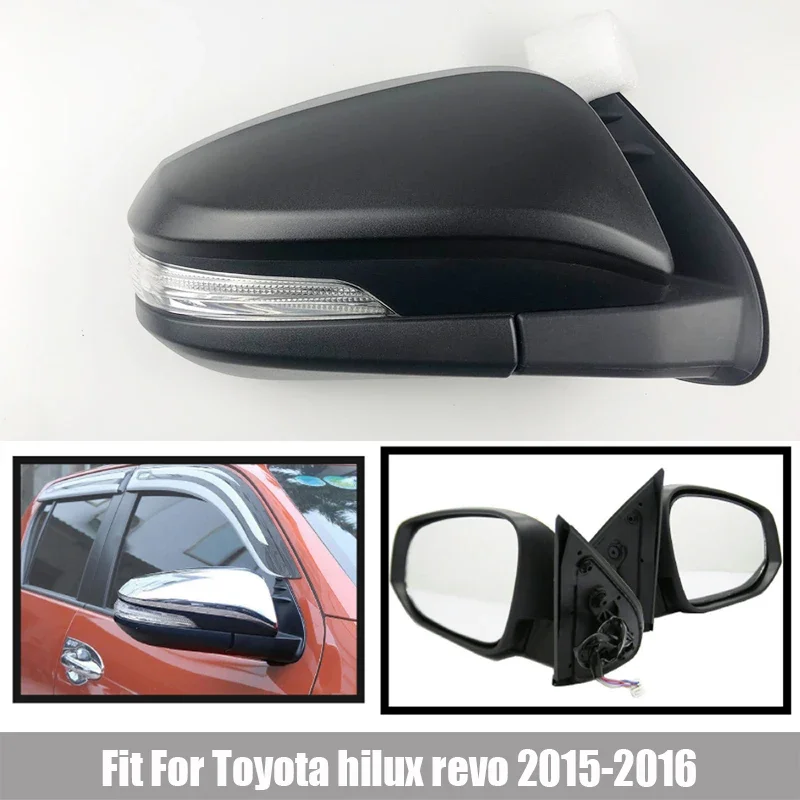 

Rearview side mirror assembly For Toyota HILUX REVO 2015 2016 Car Side Rear View Mirror with electric+adjust lens silver black