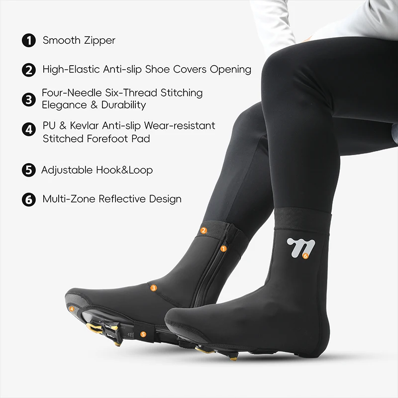 

Велосипедные бахилы WEST BIKING: зимние термозащитные чехлы для обуви, светоотражающие, водонепроницаемые, для велоспорта