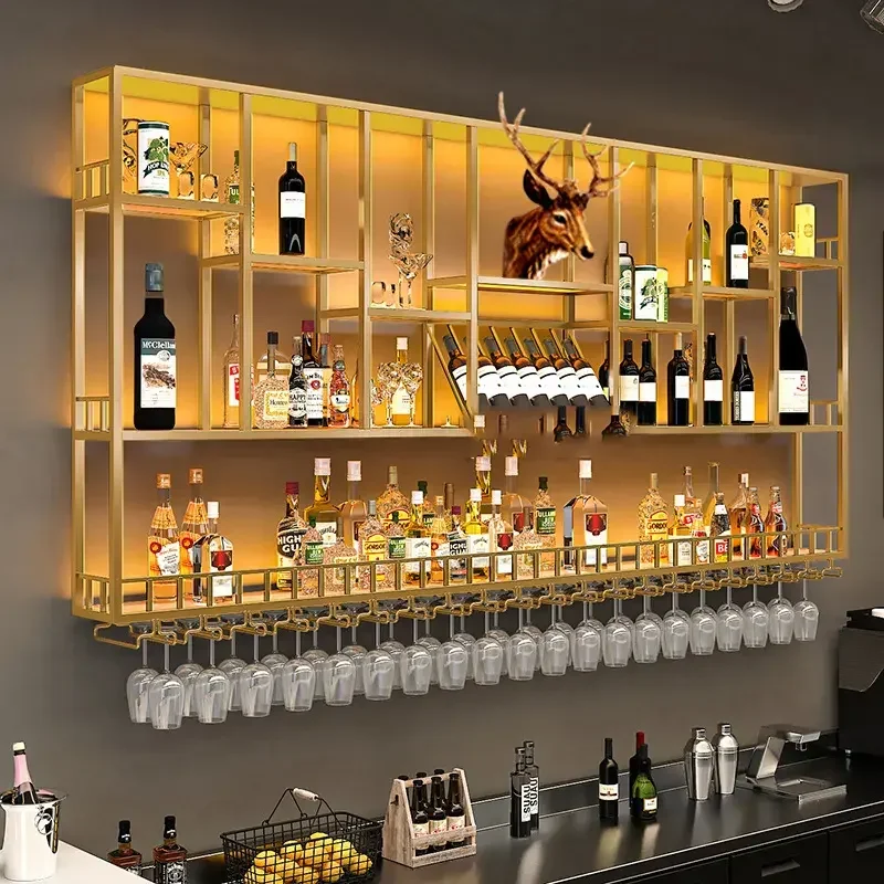 

Light Luxury Wine Rack Home Restaurant Triangle Wine Cabinet Stainless Steel Corner Wine Cabinet