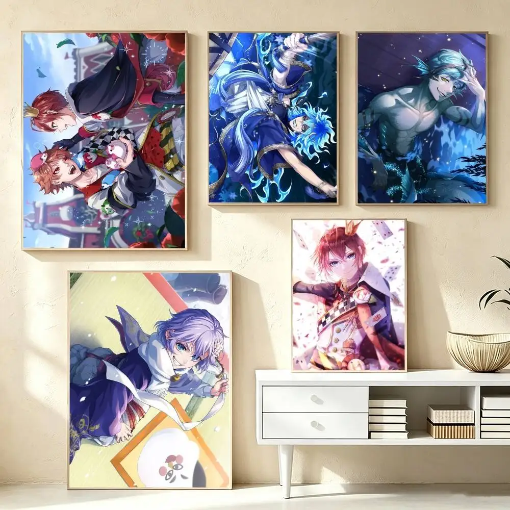 Twisted Wonderland Anime Game Character  Poster Waterproof Wall Art Sticker For Bar Living Room Vintage Decor High Quality Print
