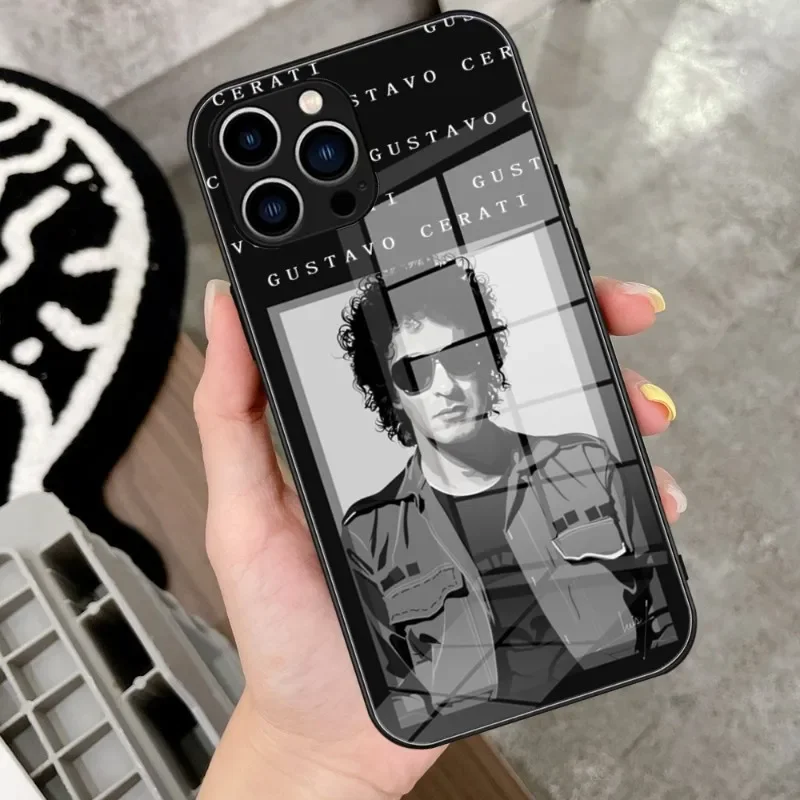 Argentina Gustavo Cerati Soda Stereo Phone Case Tempered Glass for IPhone 14 13 11 12 Pro 8 7 Plus X 13 Pro MAX XR XS MINI Cover