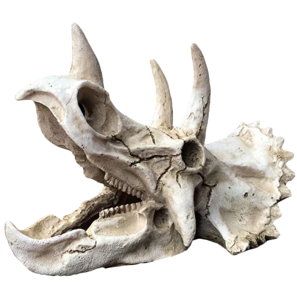 

Dinosaur Skull Aquarium Decoration Resin Fish Tank Hideout Lifelike Shrimp Shelter Underwater Ornament Aquarium Decor